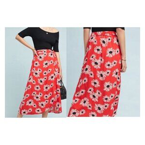 Anthropologie 52 Conversations Colloquial Wrap Skirt Fresh As A Daisy Floral XS